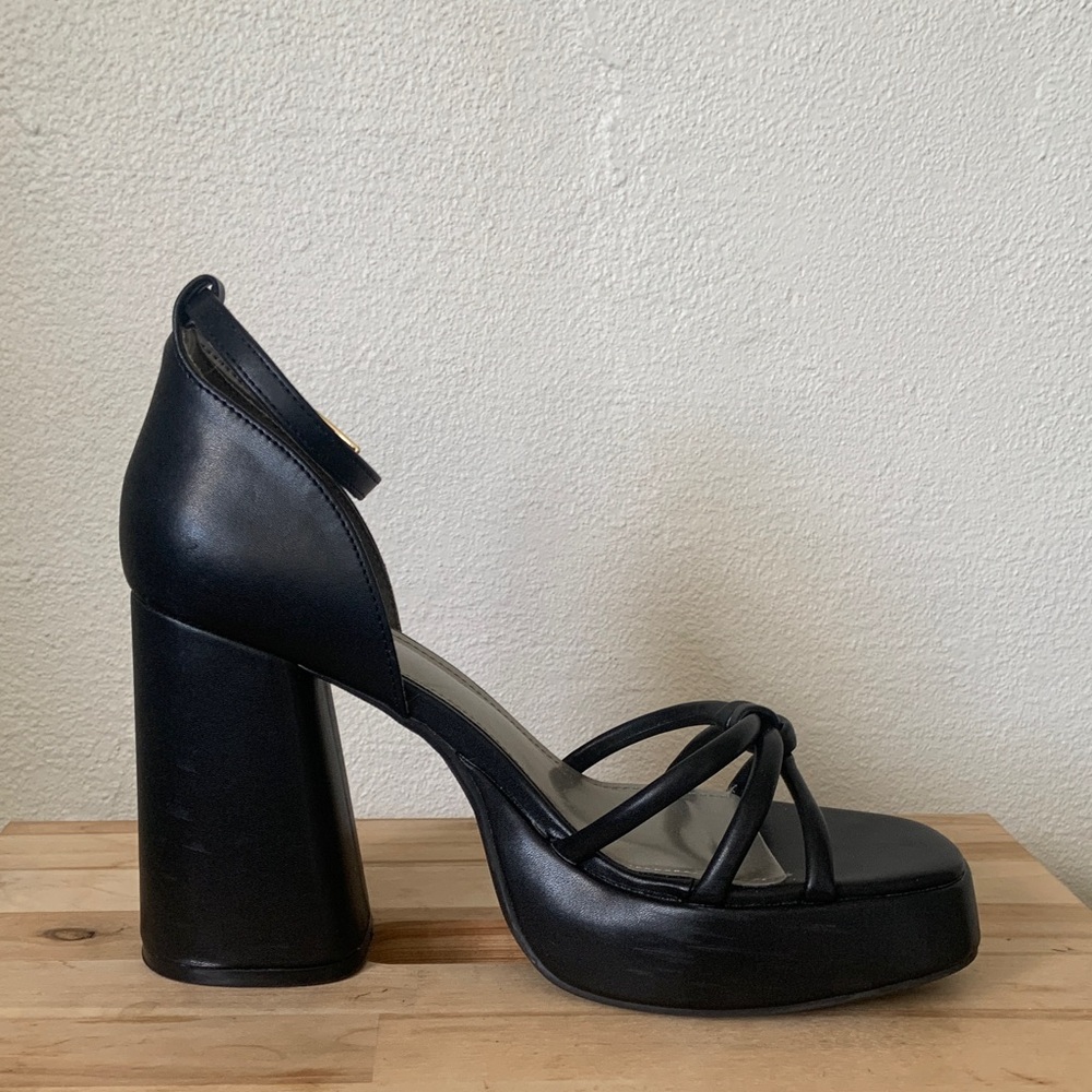 WORTHINGTON Ellsworth Slingback Chunky Heel Platform Black 7.5 - Picture 8 of 13